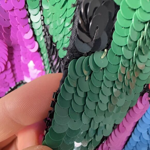 Vintage 80s Laurence Kazar Silk Beaded Sequin Dress | Abstract Geometric Sheath - Picture 14 of 14